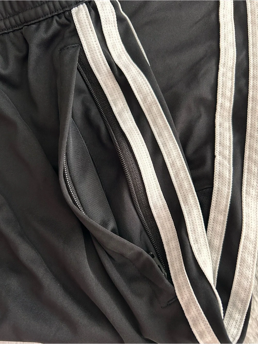 adidas trio Black 3/4 Athletic Capri with 3 White Stripes